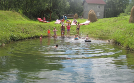 Приватна садиба Карпатський острівець - ставок на території