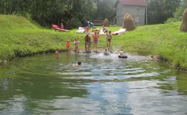 Приватна садиба Карпатський острівець - ставок на території